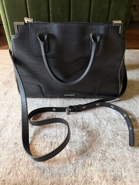 Rebecca Minkoff Black Structured Satchel with Detachable Strap